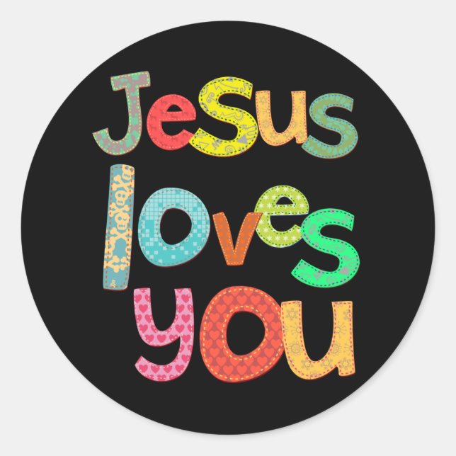 Jesus Loves You Classic Round Sticker (Front)