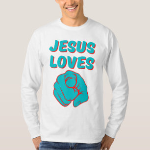 Jesus Loves You Faith Based Quote Mens Long Sleeve T-Shirt