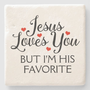 Jesus Loves You Favourite Stone Coaster