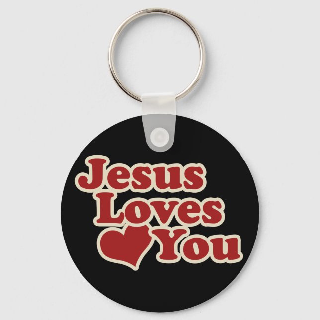 Jesus Loves you for Christians Key Ring (Front)