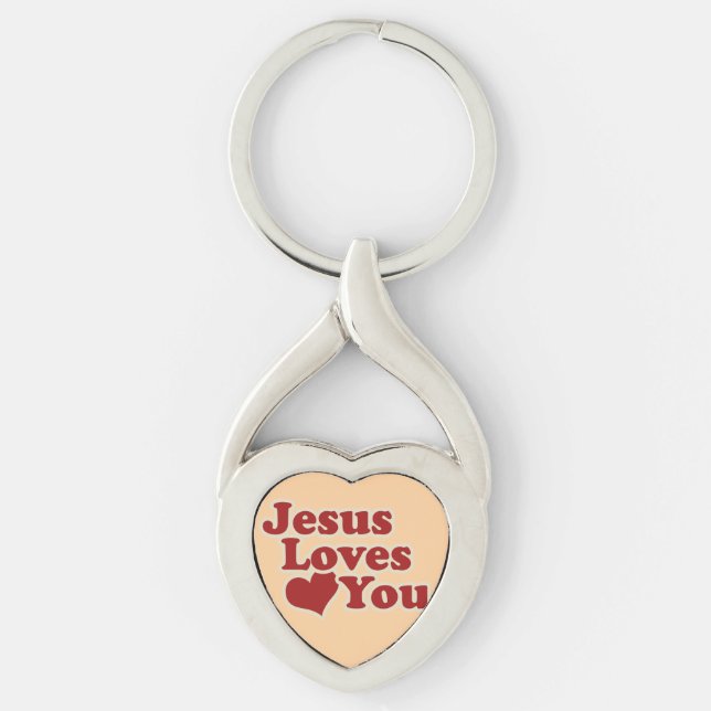 Jesus Loves you for Christians Key Ring (Front)