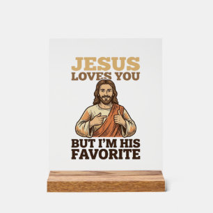 Jesus Loves You Funny Vintage Faith Shirt Design_1 Acrylic Sign