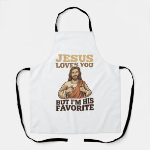 Jesus Loves You Funny Vintage Faith Shirt Design_1 Apron