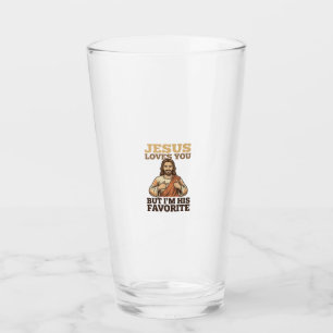 Jesus Loves You Funny Vintage Faith Shirt Design_1 Glass