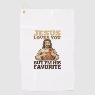 Jesus Loves You Funny Vintage Faith Shirt Design_1 Golf Towel
