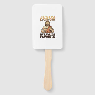 Jesus Loves You Funny Vintage Faith Shirt Design_1 Hand Fan