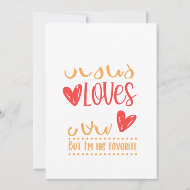 Jesus Loves You God Religion Church Catholic Gift Invitation (Front)
