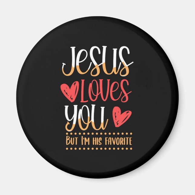 Jesus Loves You God Religion Church Catholic Gift Magnet (Front)