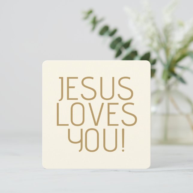 Jesus loves you | Golden off-white and taupe (Standing Front)