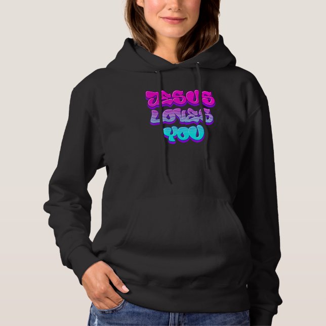 Jesus Loves You Graffiti Christian Hoodie (Front)
