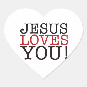 Jesus Loves You! Heart Sticker