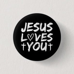 Jesus Loves You I Jesus 3 Cm Round Badge