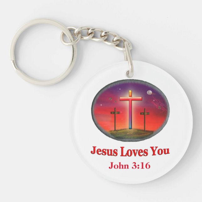 jesus loves you key ring (Front)