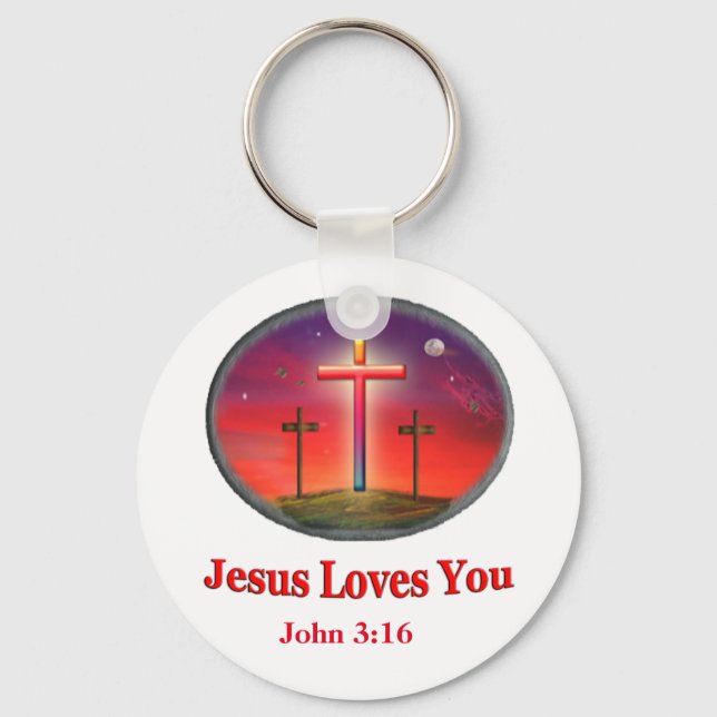 jesus loves you key ring (Front)