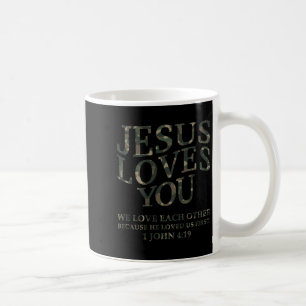 Jesus Loves You Me Camo Christian Youth Men God So Coffee Mug
