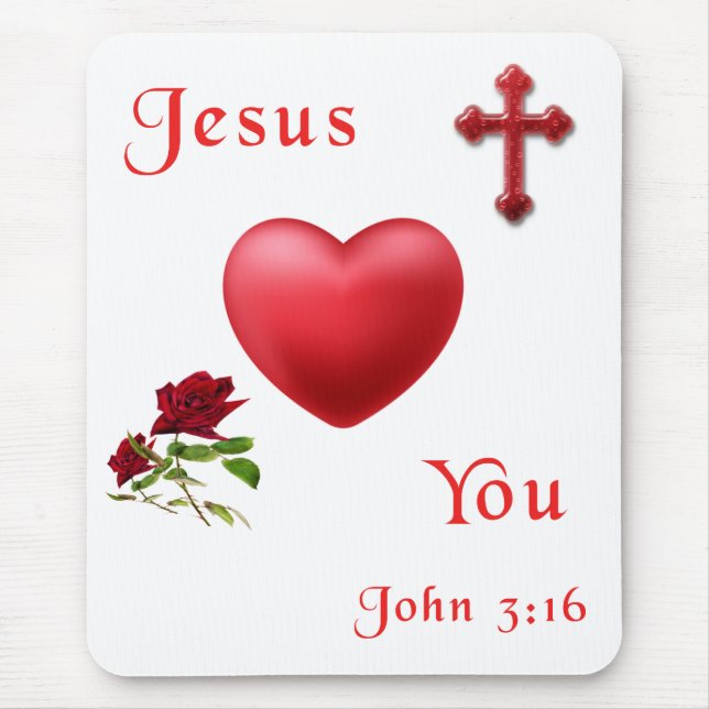 jesus loves you mouse pad (Front)
