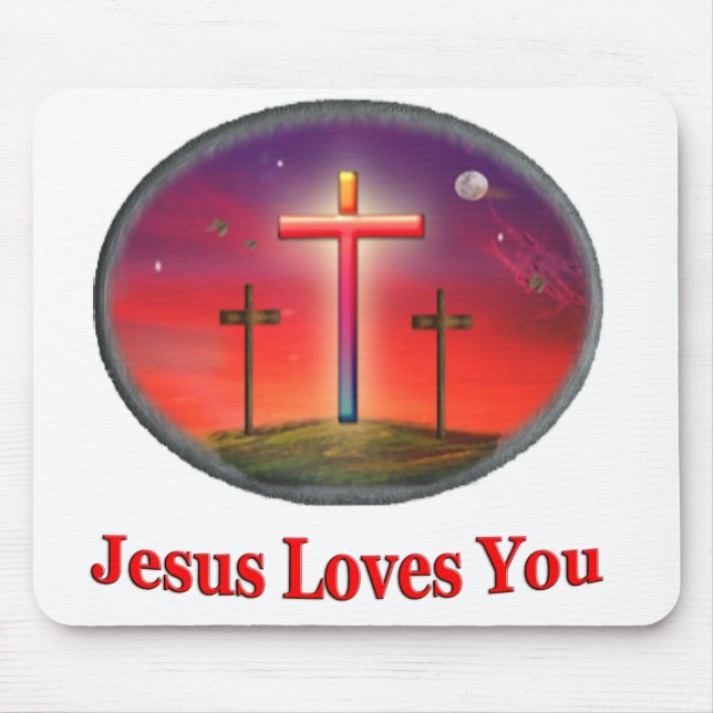 jesus loves you mouse pad (Front)
