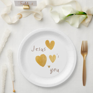 Jesus loves you Paper Plates modern