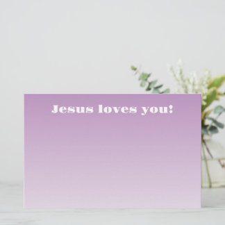 Jesus loves you! | purple ombre stationery