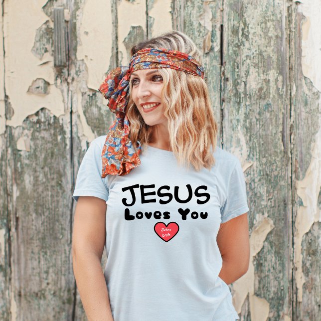 Jesus Loves You Red Heart T-Shirt (Creator Uploaded)