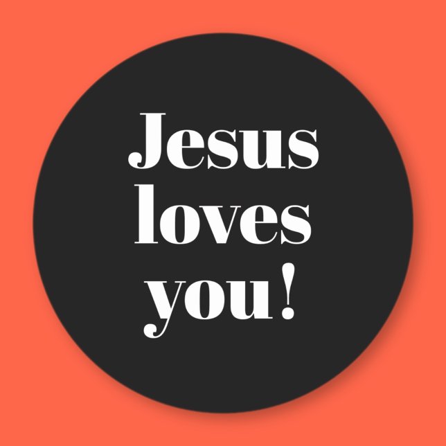 Jesus loves you! | Retro-modern type style Classic Round Sticker