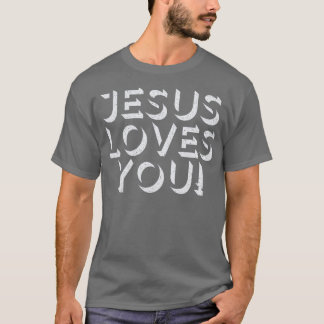 Jesus Loves You Retro Typography Design T-Shirt