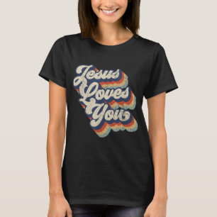 Jesus Loves You Retro Vintage Style Graphic Design T-Shirt
