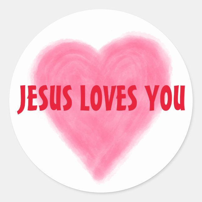 JESUS LOVES YOU Round Sticker (Front)