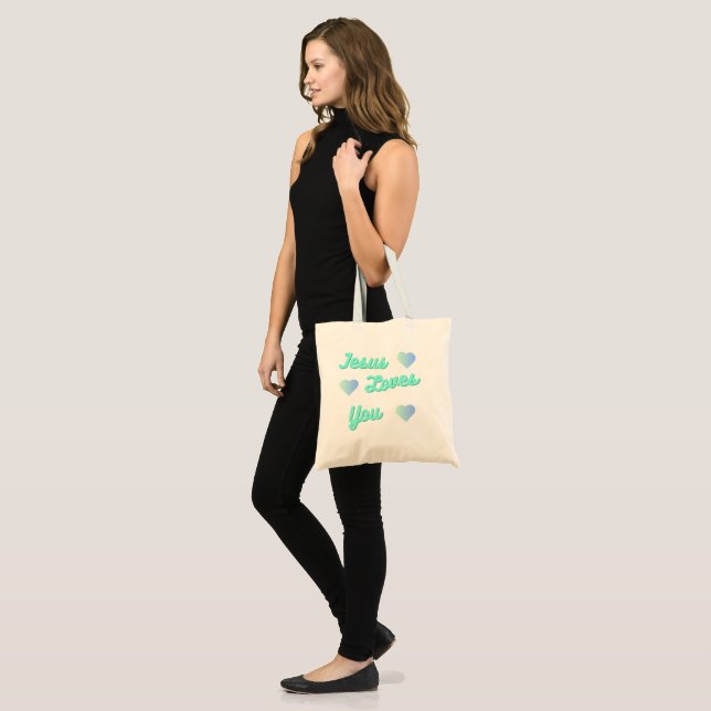 Jesus Loves You Tote Bag (Front (Model))