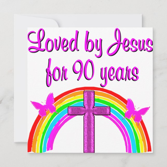JESUS LOVING 90TH BIRTHDAY CARD (Front)