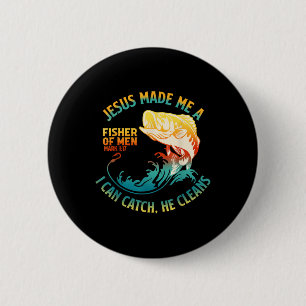 Jesus Made Me A Fisher Bibble Verse Mark 1_17 Fish 6 Cm Round Badge