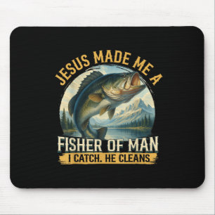 Jesus Made Me A Fisher Of Men Vintage Christian Fi Mouse Pad