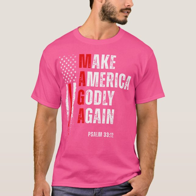 Jesus Make America Godly Again American Patriot Ch T-Shirt (Front)