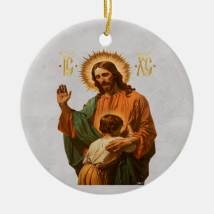 Jesus makes the choice ceramic tree decoration