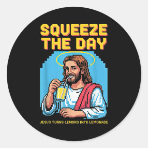 Jesus Making Lemonade Funny Christian Mens Womens  Classic Round Sticker
