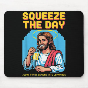 Jesus Making Lemonade Funny Christian Mens Womens Mouse Pad