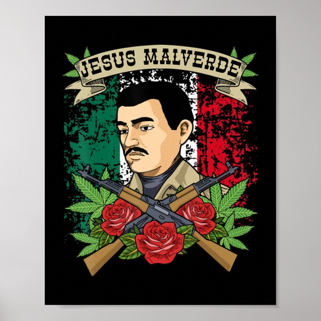 Jesus Malverde Shirt For Women & Men Gifts Jesus M Poster (Front)
