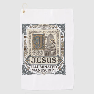 Jesus Manuscript Jesus Christian Faith Vintage Golf Towel