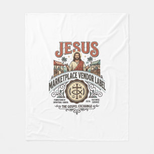 Jesus Marketplace Vendor Label Jesus Marketplace V Fleece Blanket