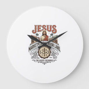 Jesus Marketplace Vendor Label Jesus Marketplace V Large Clock