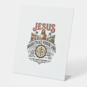 Jesus Marketplace Vendor Label Jesus Marketplace V Pedestal Sign
