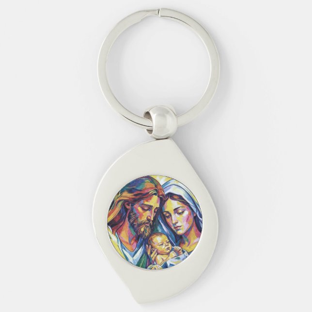 Jesus Mary and Joseph Key Ring (Front)