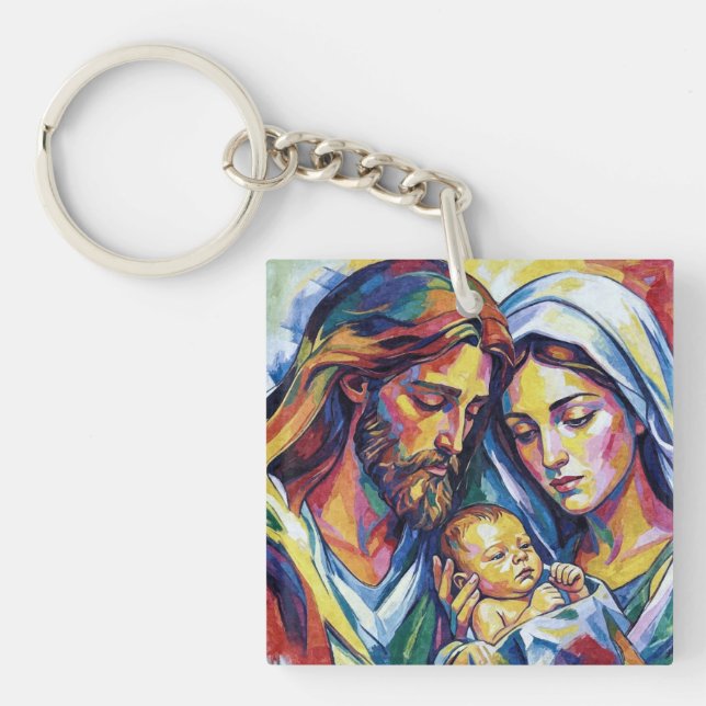 Jesus Mary and Joseph Key Ring (Front)