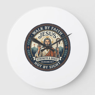 Jesus Matcha Cafe Trend Shirt Christian Graphic_1 Large Clock