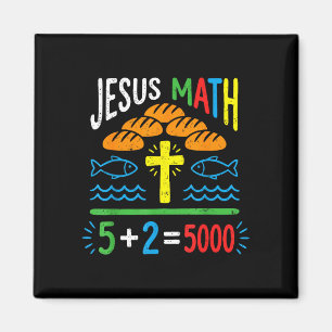 Jesus math 2 fishes 5 breads feeds the 5000 bible magnet