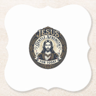 Jesus Memory Care Alzheimer Caregiver Shirt Christ Paper Coaster