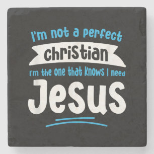 Jesus Men Women Kids Fun Christian Bible Faith Jes Stone Coaster