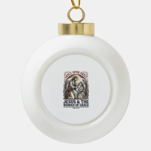 Jesus Menopause Midlife Women Encouragement Shirt Ceramic Ball Christmas Ornament