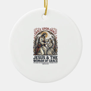 Jesus Menopause Midlife Women Encouragement Shirt Ceramic Tree Decoration