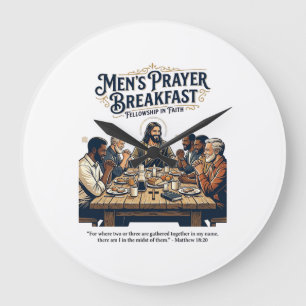 Jesus Mens Group Brotherhood Retreat T-Shirt Inspi Large Clock
